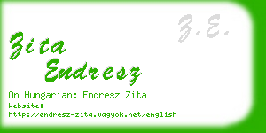 zita endresz business card